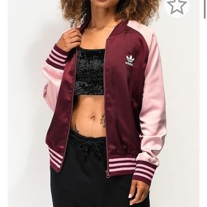 adidas track jacket maroon